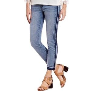 Liverpool The Skinny Crop Jeans Drop Hem 4/27 Stretch Denim
